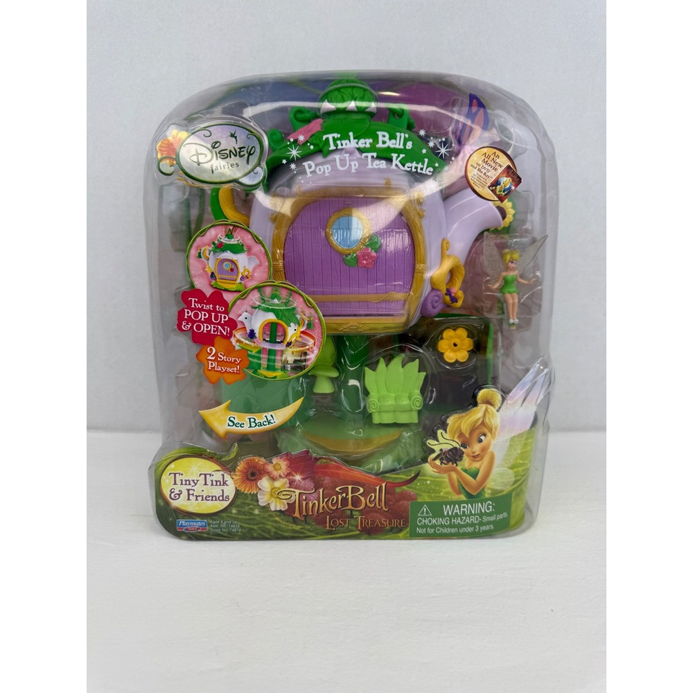 Disney Fairies Tinker Bell Pop Up Tea Kettle Playset Tiny Tink & Friends New
